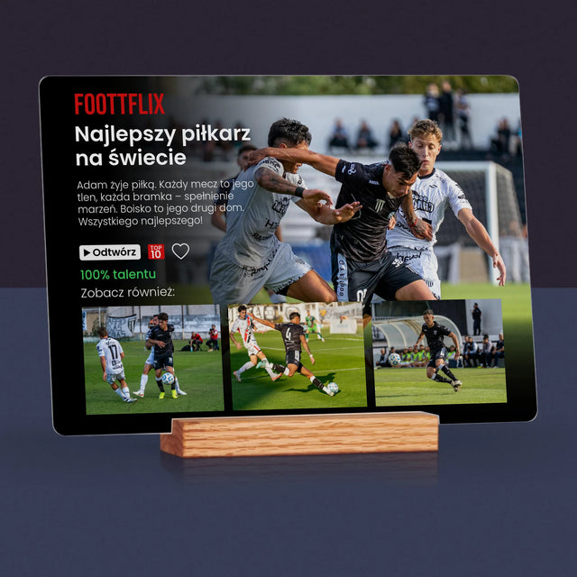 Fotokolaż: Plakat Netflix Piłka Nożna - Wydruk Na Szkle Akrylowym