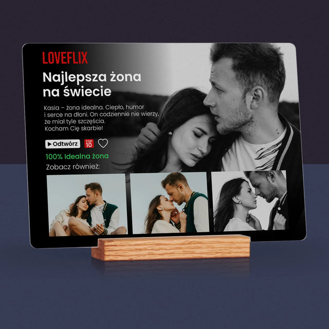 Fotokolaż: Plakat Netflix Dla Żony - Wydruk Na Szkle Akrylowym