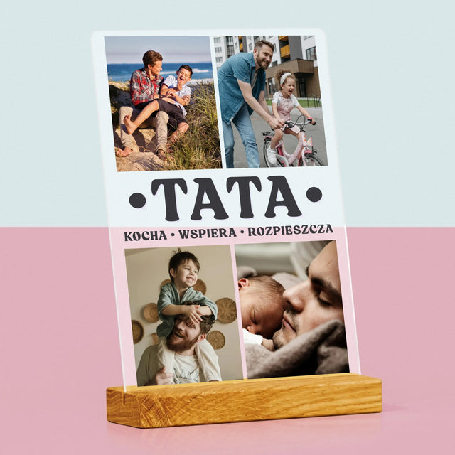 Fotokolaż: Kochany Tata - Wydruk Na Szkle Akrylowym