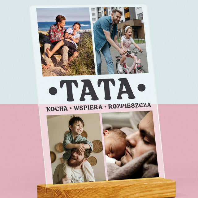 Fotokolaż: Kochany Tata - Wydruk Na Szkle Akrylowym