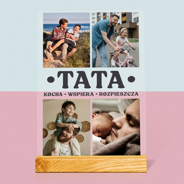 Fotokolaż: Kochany Tata - Wydruk Na Szkle Akrylowym