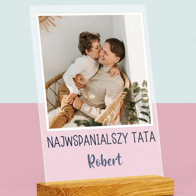Zdjęcie I Podpis: Dla Najwspanialszego Taty - Wydruk Na Szkle Akrylowym