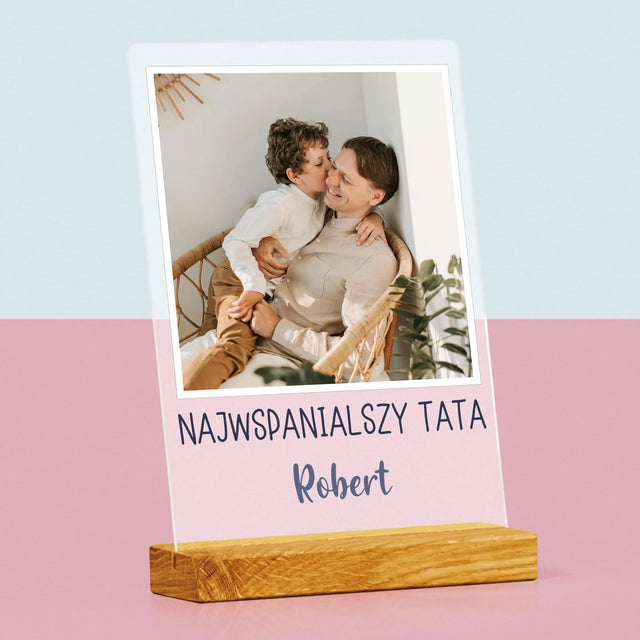 Zdjęcie I Podpis: Dla Najwspanialszego Taty - Wydruk Na Szkle Akrylowym