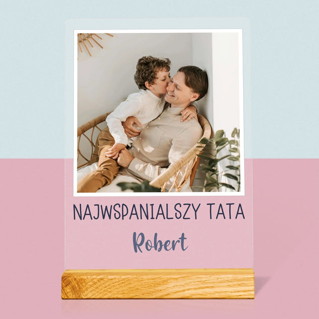 Zdjęcie I Podpis: Dla Najwspanialszego Taty - Wydruk Na Szkle Akrylowym