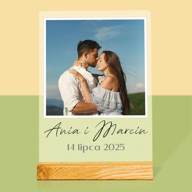 Zdjęcie I Podpis: Dla Pary Młodej - Wydruk Na Szkle Akrylowym