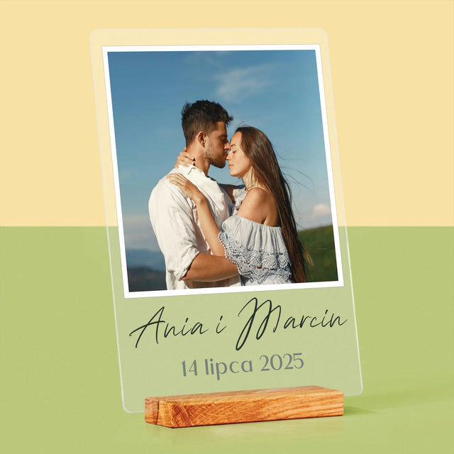 Zdjęcie I Podpis: Dla Pary Młodej - Wydruk Na Szkle Akrylowym