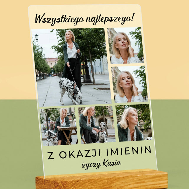Fotokolaż: Imieninowy - Wydruk Na Szkle Akrylowym