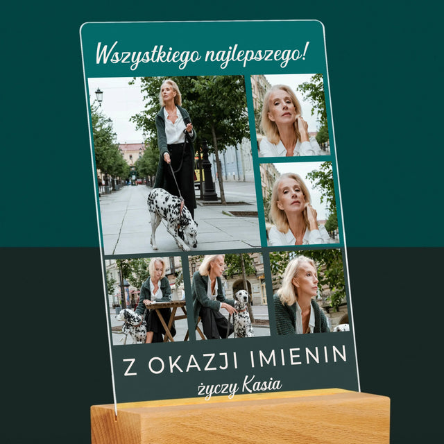 Fotokolaż: Imieninowy - Wydruk Na Szkle Akrylowym