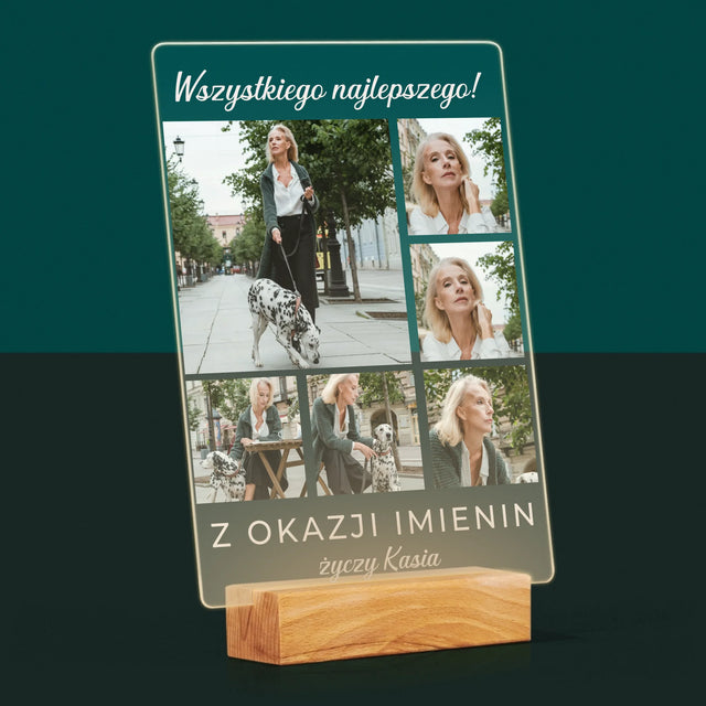 Fotokolaż: Imieninowy - Wydruk Na Szkle Akrylowym