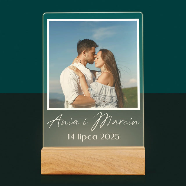 Zdjęcie I Podpis: Dla Pary Młodej - Wydruk Na Szkle Akrylowym