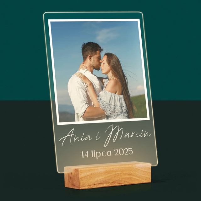 Zdjęcie I Podpis: Dla Pary Młodej - Wydruk Na Szkle Akrylowym