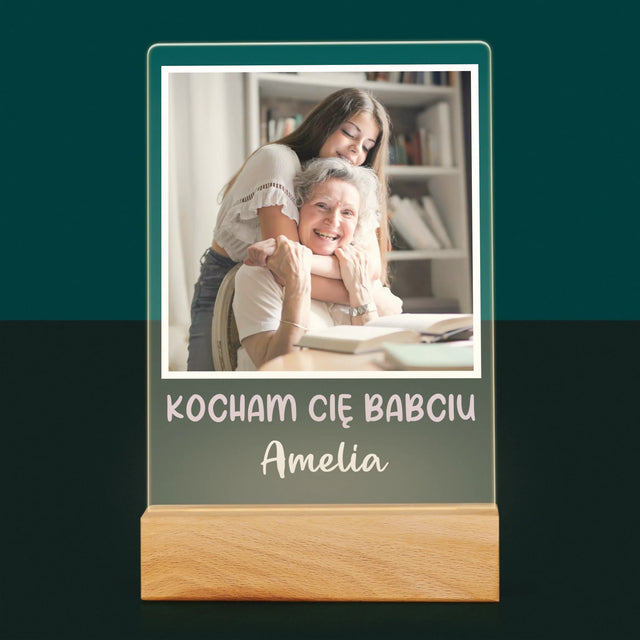 Zdjęcie I Podpis: Dla Babci - Wydruk Na Szkle Akrylowym