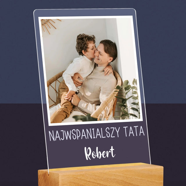 Zdjęcie I Podpis: Dla Najwspanialszego Taty - Wydruk Na Szkle Akrylowym
