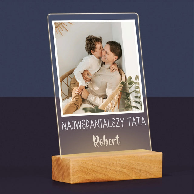 Zdjęcie I Podpis: Dla Najwspanialszego Taty - Wydruk Na Szkle Akrylowym