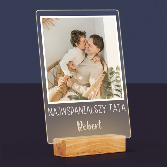 Zdjęcie I Podpis: Dla Najwspanialszego Taty - Wydruk Na Szkle Akrylowym