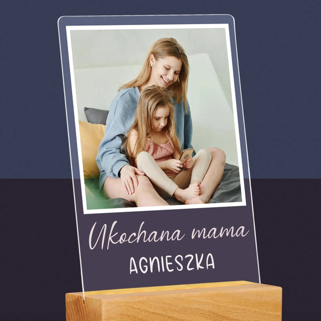 Zdjęcie I Podpis: Dla Kochanej Mamy - Wydruk Na Szkle Akrylowym