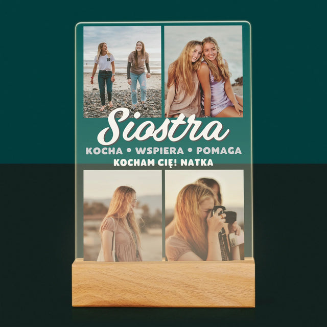 Fotokolaż: Kochana Siostra - Wydruk Na Szkle Akrylowym