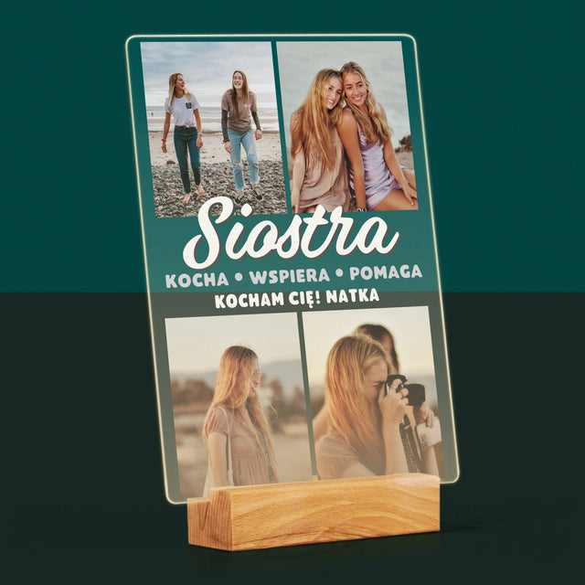 Fotokolaż: Kochana Siostra - Wydruk Na Szkle Akrylowym