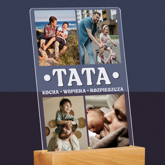 Fotokolaż: Kochany Tata - Wydruk Na Szkle Akrylowym