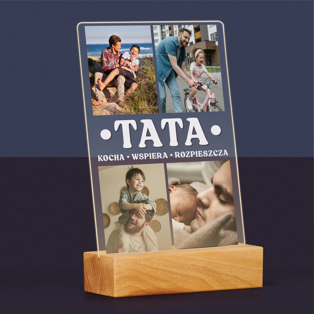 Fotokolaż: Kochany Tata - Wydruk Na Szkle Akrylowym