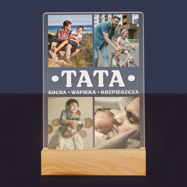 Fotokolaż: Kochany Tata - Wydruk Na Szkle Akrylowym