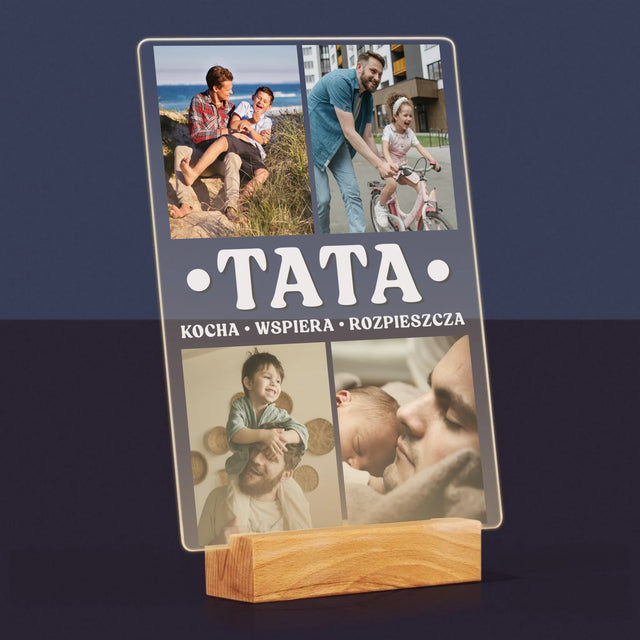 Fotokolaż: Kochany Tata - Wydruk Na Szkle Akrylowym