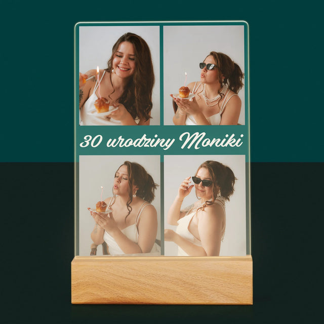 Fotokolaż: Zdjęcia Urodzinowe Życzenia - Wydruk Na Szkle Akrylowym