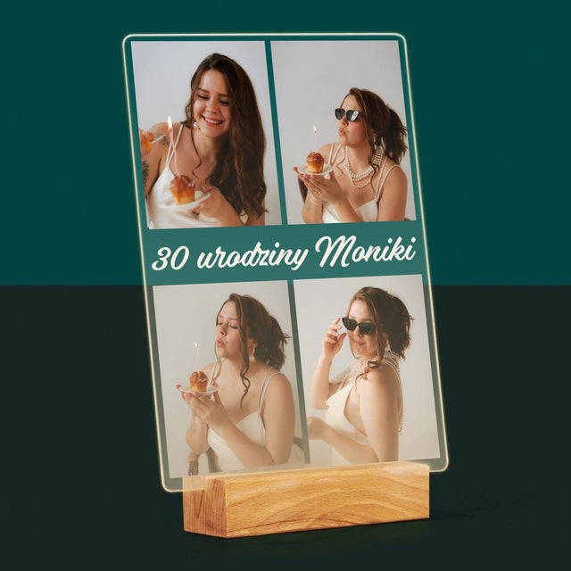 Fotokolaż: Zdjęcia Urodzinowe Życzenia - Wydruk Na Szkle Akrylowym