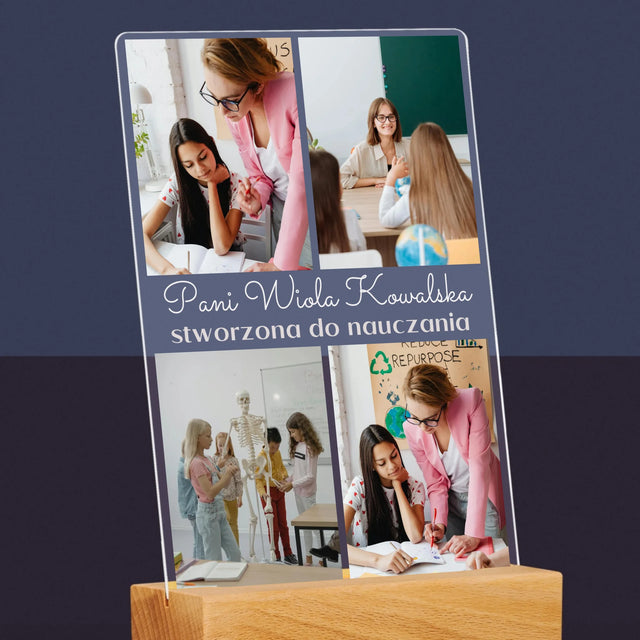 Fotokolaż: Zdjęcia Dla Najlepszego Nauczyciela - Wydruk Na Szkle Akrylowym