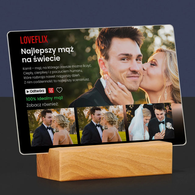 Fotokolaż: Plakat Netflix Dla Męża - Wydruk Na Szkle Akrylowym