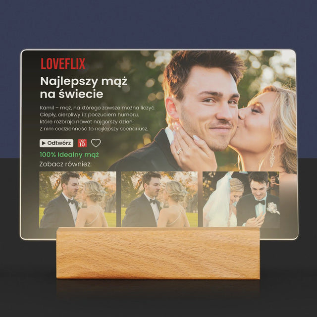 Fotokolaż: Plakat Netflix Dla Męża - Wydruk Na Szkle Akrylowym