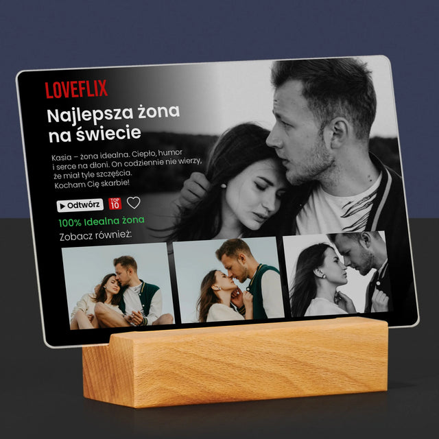 Fotokolaż: Plakat Netflix Dla Żony - Wydruk Na Szkle Akrylowym