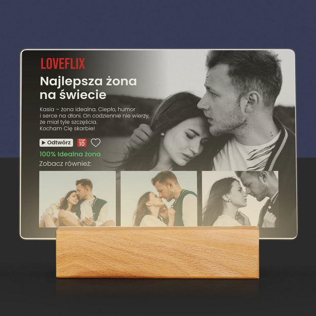 Fotokolaż: Plakat Netflix Dla Żony - Wydruk Na Szkle Akrylowym