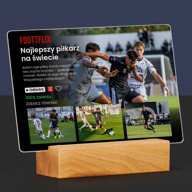 Fotokolaż: Plakat Netflix Piłka Nożna - Wydruk Na Szkle Akrylowym