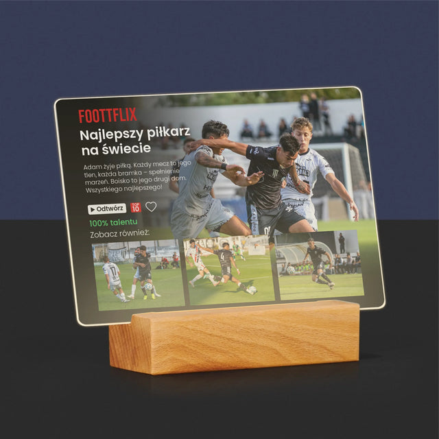 Fotokolaż: Plakat Netflix Piłka Nożna - Wydruk Na Szkle Akrylowym