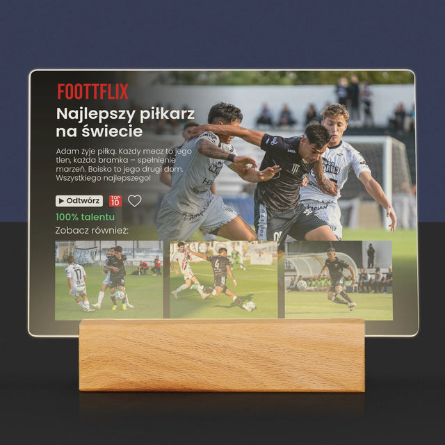 Fotokolaż: Plakat Netflix Piłka Nożna - Wydruk Na Szkle Akrylowym