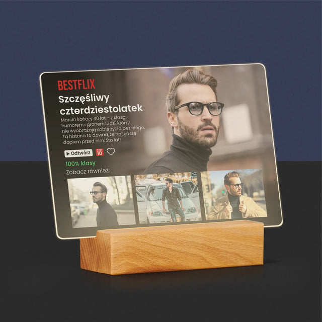 Fotokolaż: Plakat Netflix Urodzinowy - Wydruk Na Szkle Akrylowym