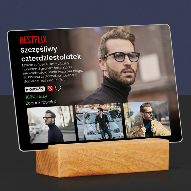 Fotokolaż: Plakat Netflix Urodzinowy - Wydruk Na Szkle Akrylowym