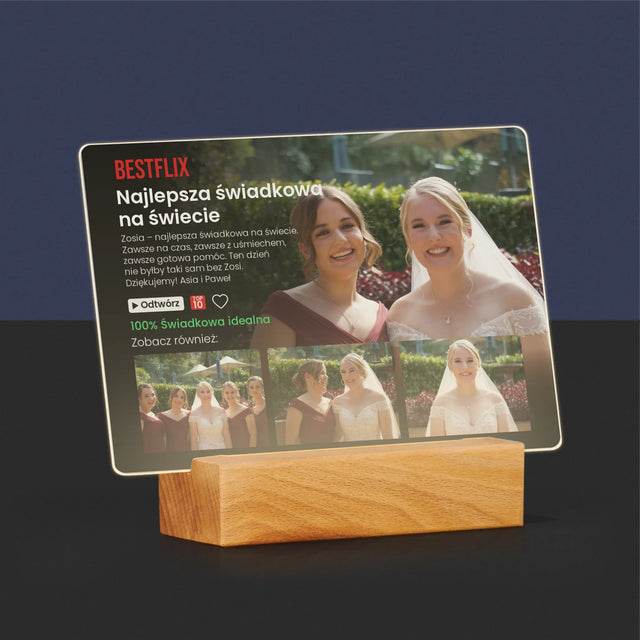 Fotokolaż: Plakat Netflix Dla Świadkowej - Wydruk Na Szkle Akrylowym
