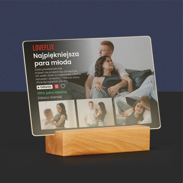 Fotokolaż: Plakat Netflix Dla Pary Młodej - Wydruk Na Szkle Akrylowym