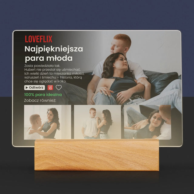 Fotokolaż: Plakat Netflix Dla Pary Młodej - Wydruk Na Szkle Akrylowym