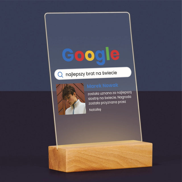 Zdjęcie I Podpis: Najlepszy Brat Wynik Google - Wydruk Na Szkle Akrylowym