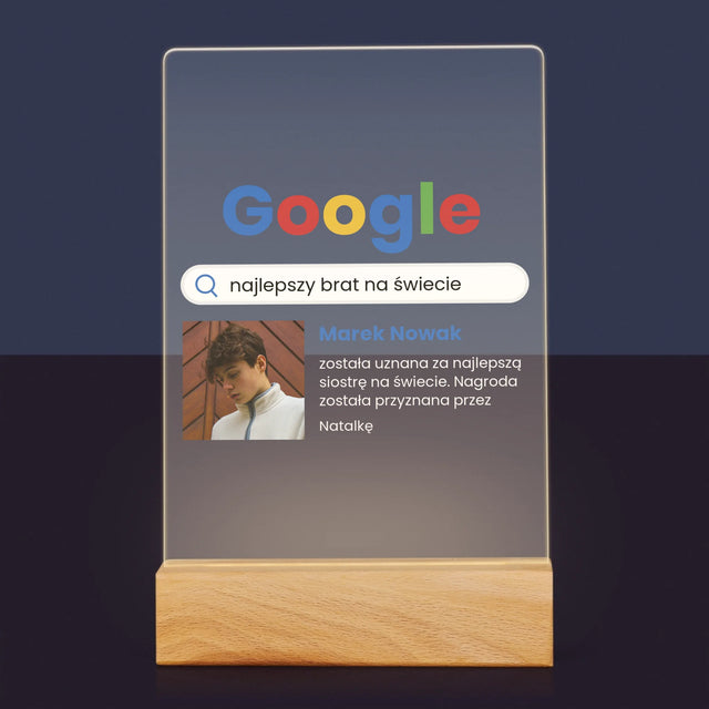 Zdjęcie I Podpis: Najlepszy Brat Wynik Google - Wydruk Na Szkle Akrylowym