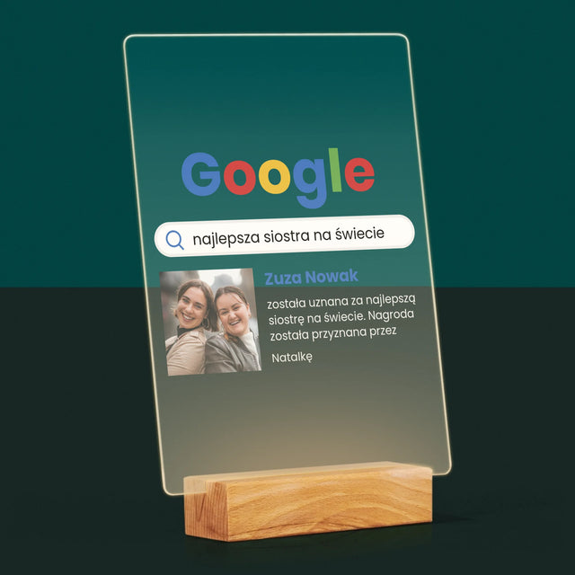 Zdjęcie I Podpis: Najlepsza Siostra Wynik Google - Wydruk Na Szkle Akrylowym