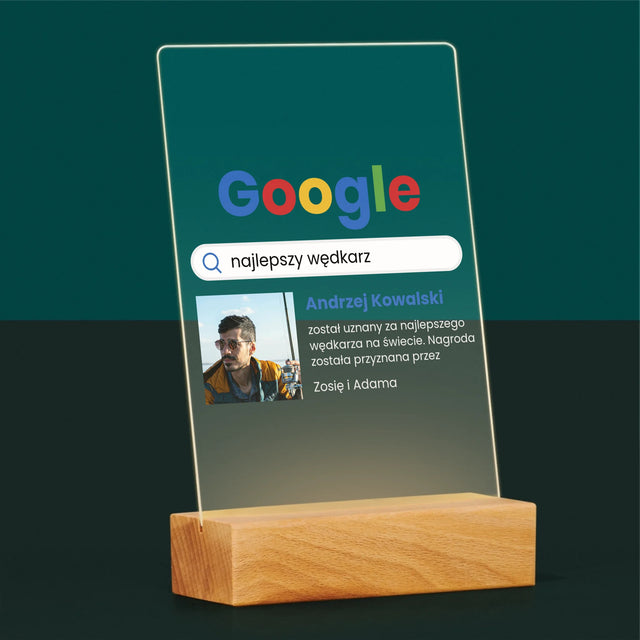 Zdjęcie I Podpis: Najlepszy Wędkarz Wynik Google - Wydruk Na Szkle Akrylowym