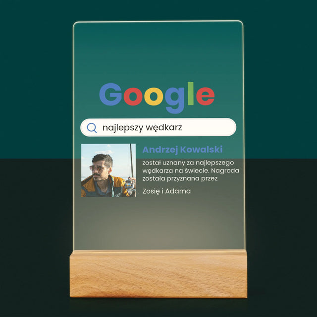Zdjęcie I Podpis: Najlepszy Wędkarz Wynik Google - Wydruk Na Szkle Akrylowym