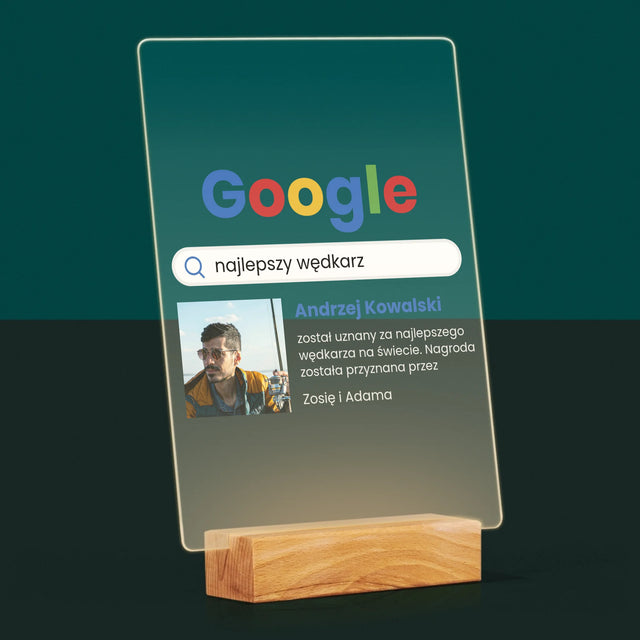 Zdjęcie I Podpis: Najlepszy Wędkarz Wynik Google - Wydruk Na Szkle Akrylowym