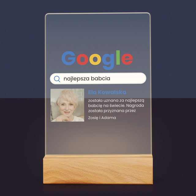 Zdjęcie I Podpis: Najlepsza Babcia Wynik Google - Wydruk Na Szkle Akrylowym