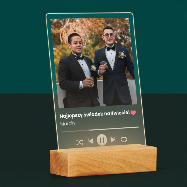 Zdjęcie I Podpis: Spotify Dla Świadka - Wydruk Na Szkle Akrylowym