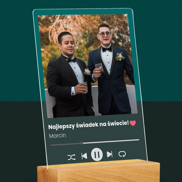 Zdjęcie I Podpis: Spotify Dla Świadka - Wydruk Na Szkle Akrylowym